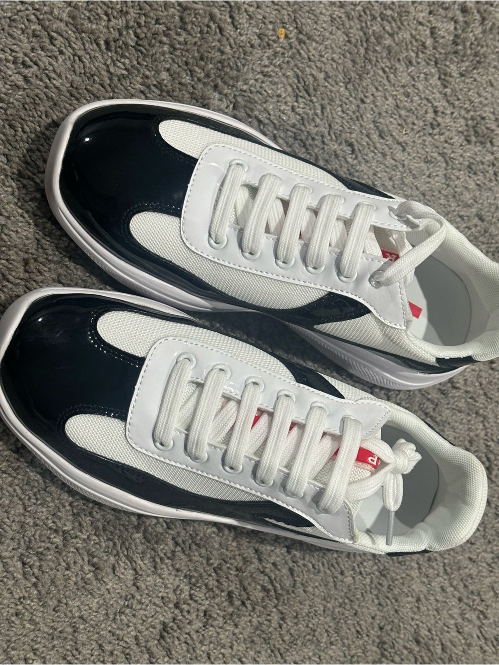 Prada Black and White Low-Top Sneakers